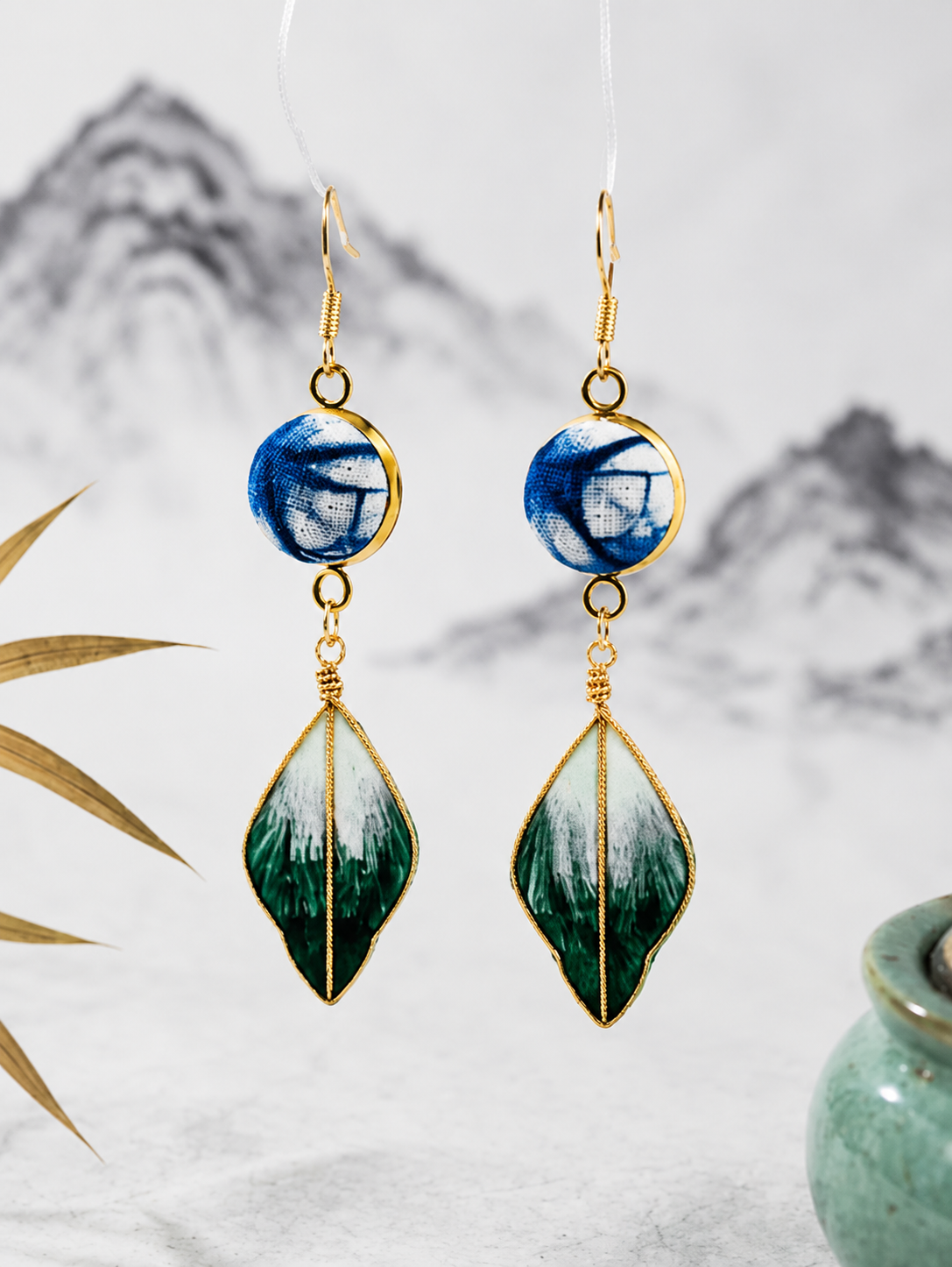 Indigo Velvet Blossom Artisan Earrings