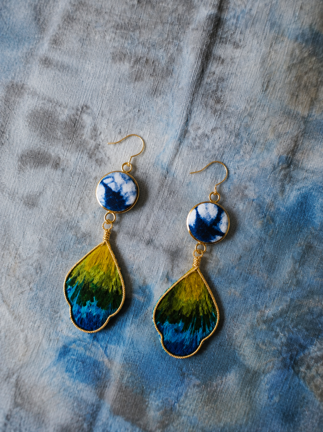 Indigo Velvet Blossom Artisan Earrings