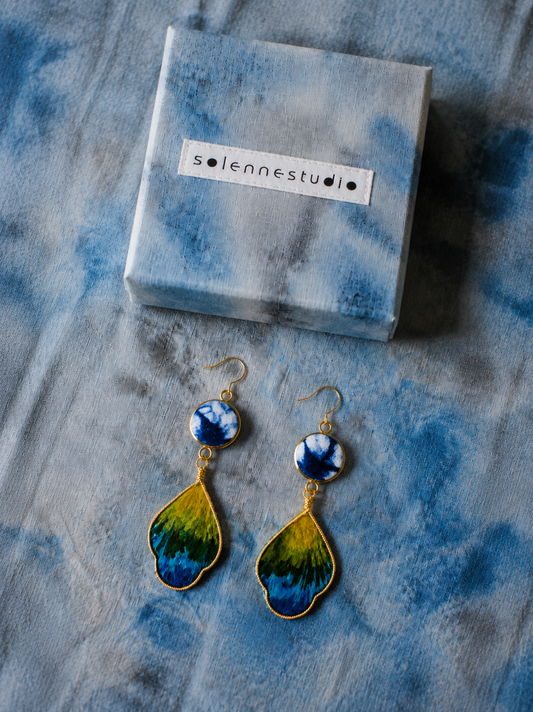 Indigo Velvet Blossom Artisan Earrings