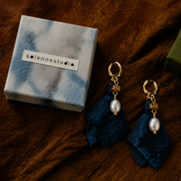 Eastern Pearl Textile Drop Earrings