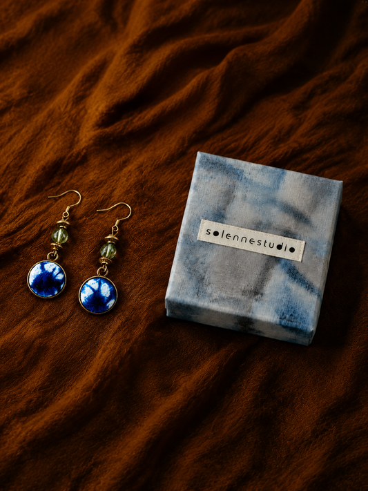 Gradient Indigo Artisan Drop Earrings