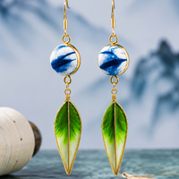 Indigo Velvet Blossom Artisan Earrings
