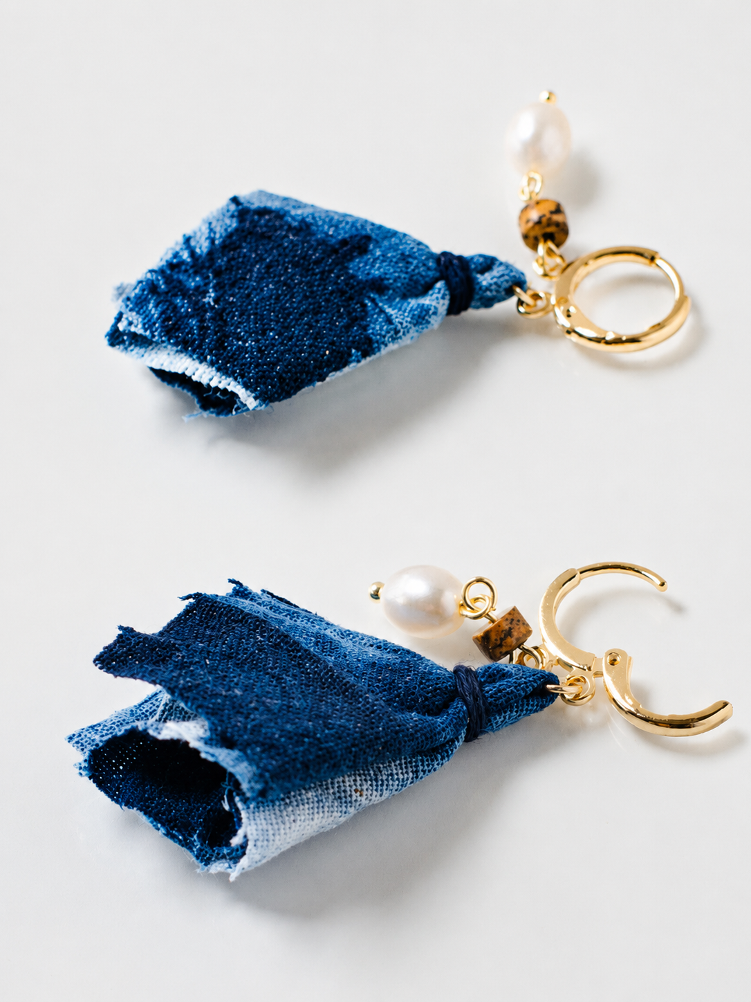 Eastern Pearl Textile Drop Earrings