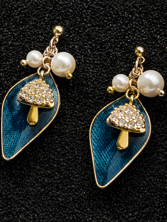 French Botanical Dye Mushroom Star Earrings
