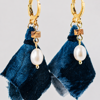 Eastern Pearl Textile Drop Earrings