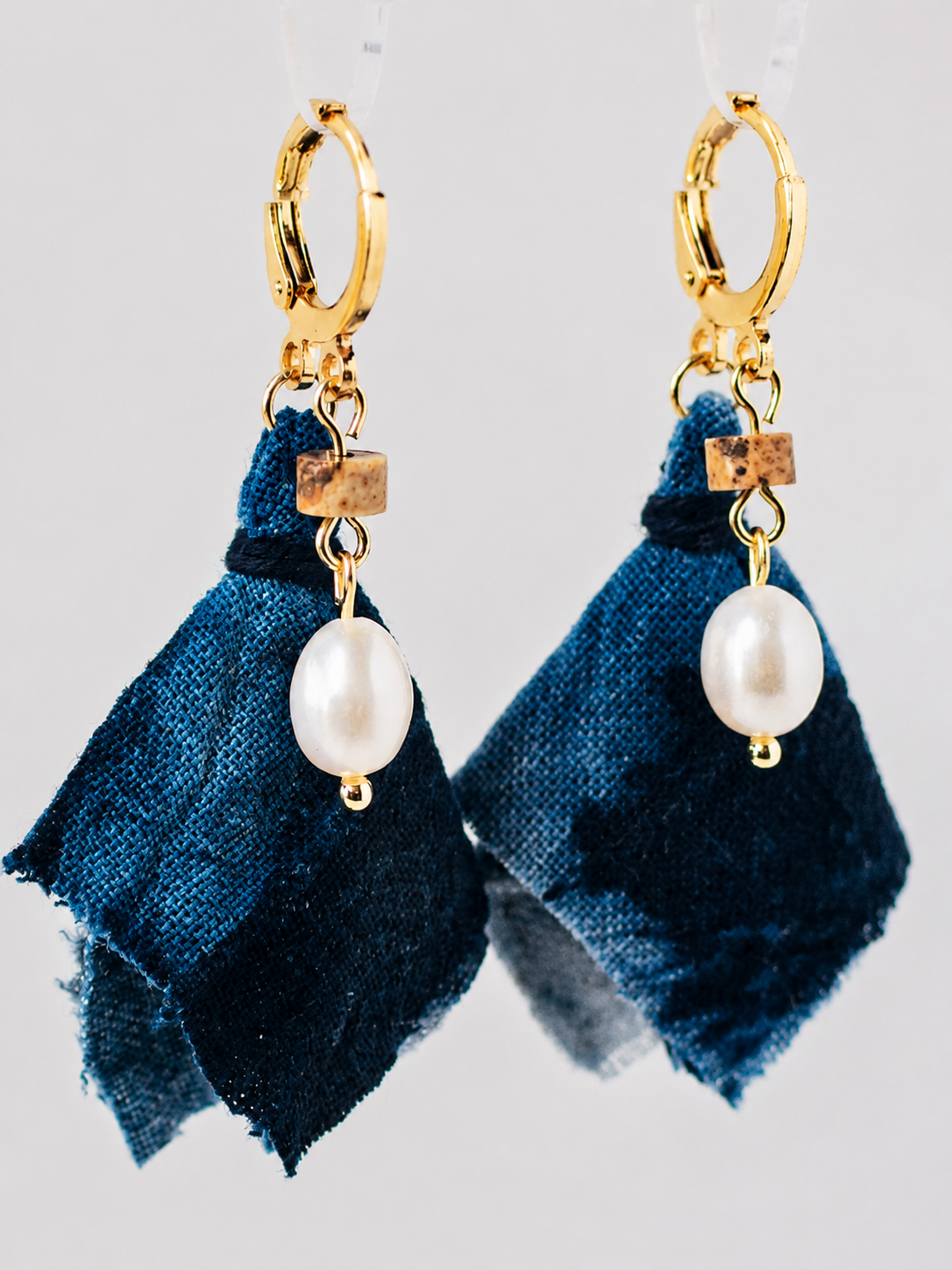 Eastern Pearl Textile Drop Earrings