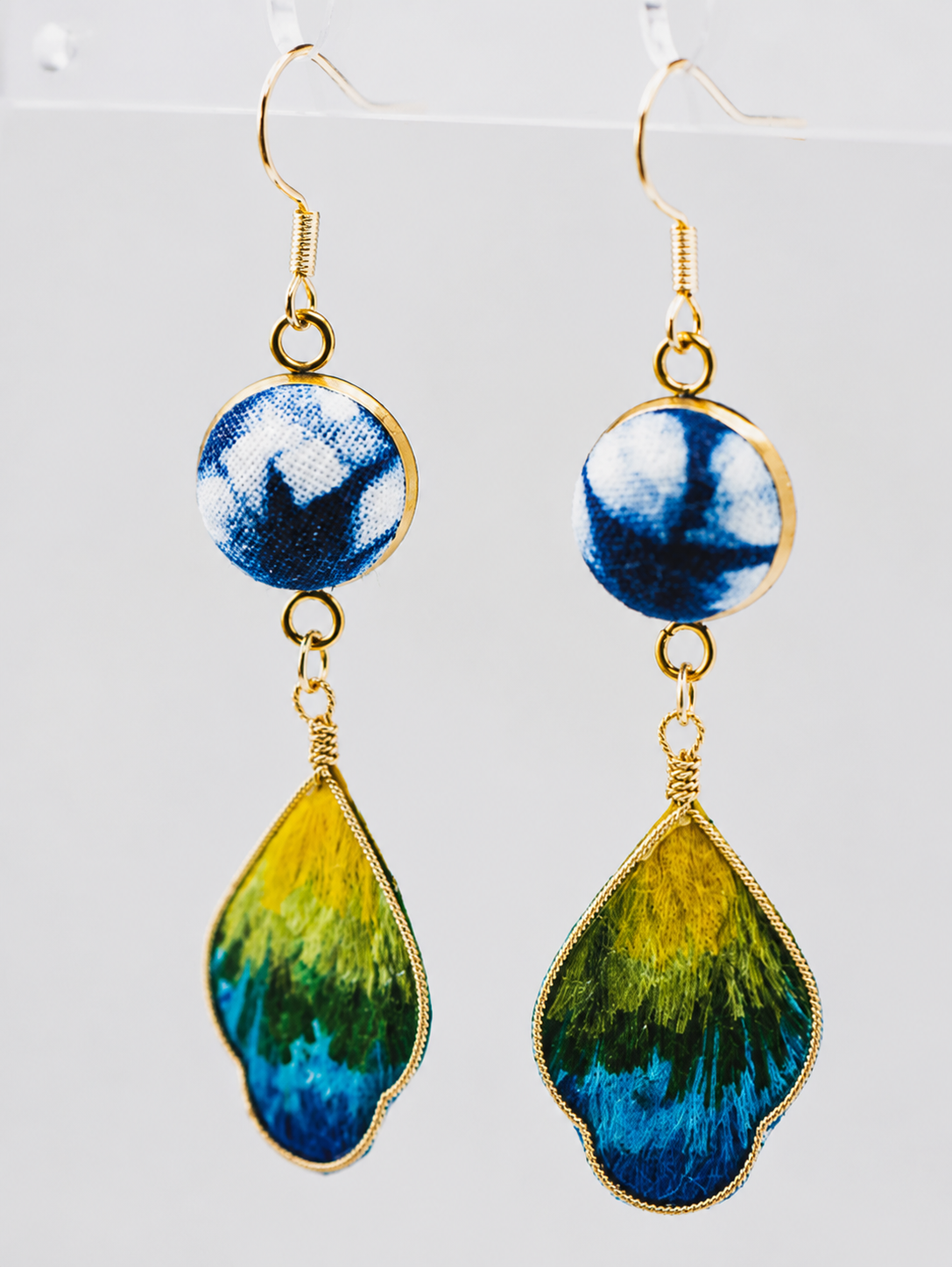 Indigo Velvet Blossom Artisan Earrings