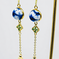 Indigo Clover Freshwater Pearl Earrings