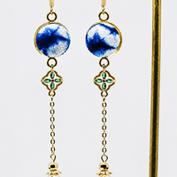 Indigo Clover Freshwater Pearl Earrings