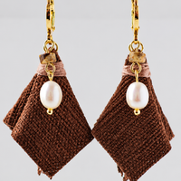 Eastern Pearl Textile Drop Earrings