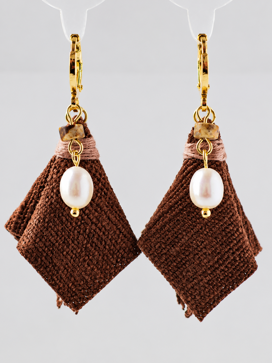 Eastern Pearl Textile Drop Earrings