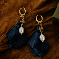 Eastern Pearl Textile Drop Earrings
