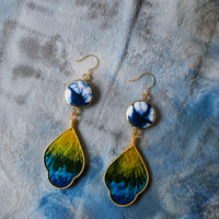 Indigo Velvet Blossom Artisan Earrings
