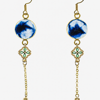Indigo Clover Freshwater Pearl Earrings